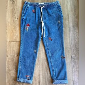 PacSun Embroidered Mushroom Jeans